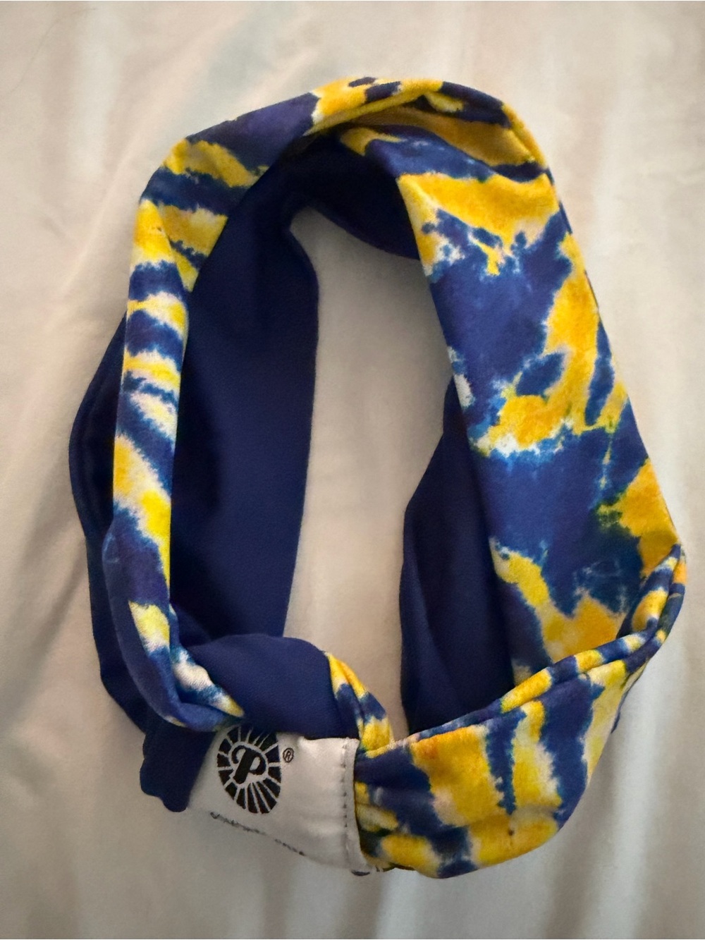 Pomchies Navy Maize Tie Dye Infinity Scarf Headband 💙💛